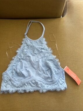 Colsie Lace Halter Bralette in Light Blue